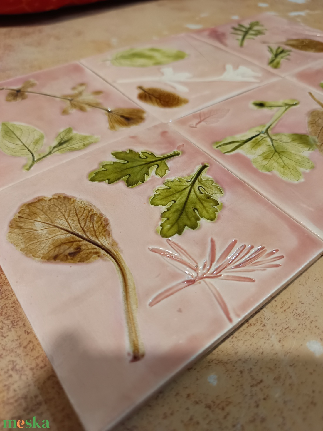 Kerámia lenyomatos csempe - otthon & életmód - fürdőszoba - mosdótál - Meska.hu