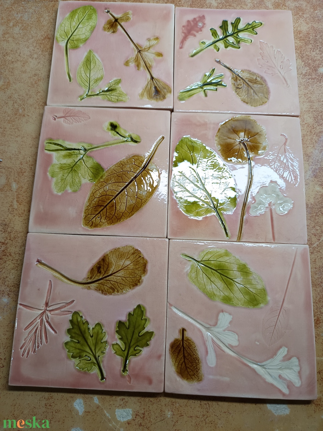 Kerámia lenyomatos csempe - otthon & életmód - fürdőszoba - mosdótál - Meska.hu