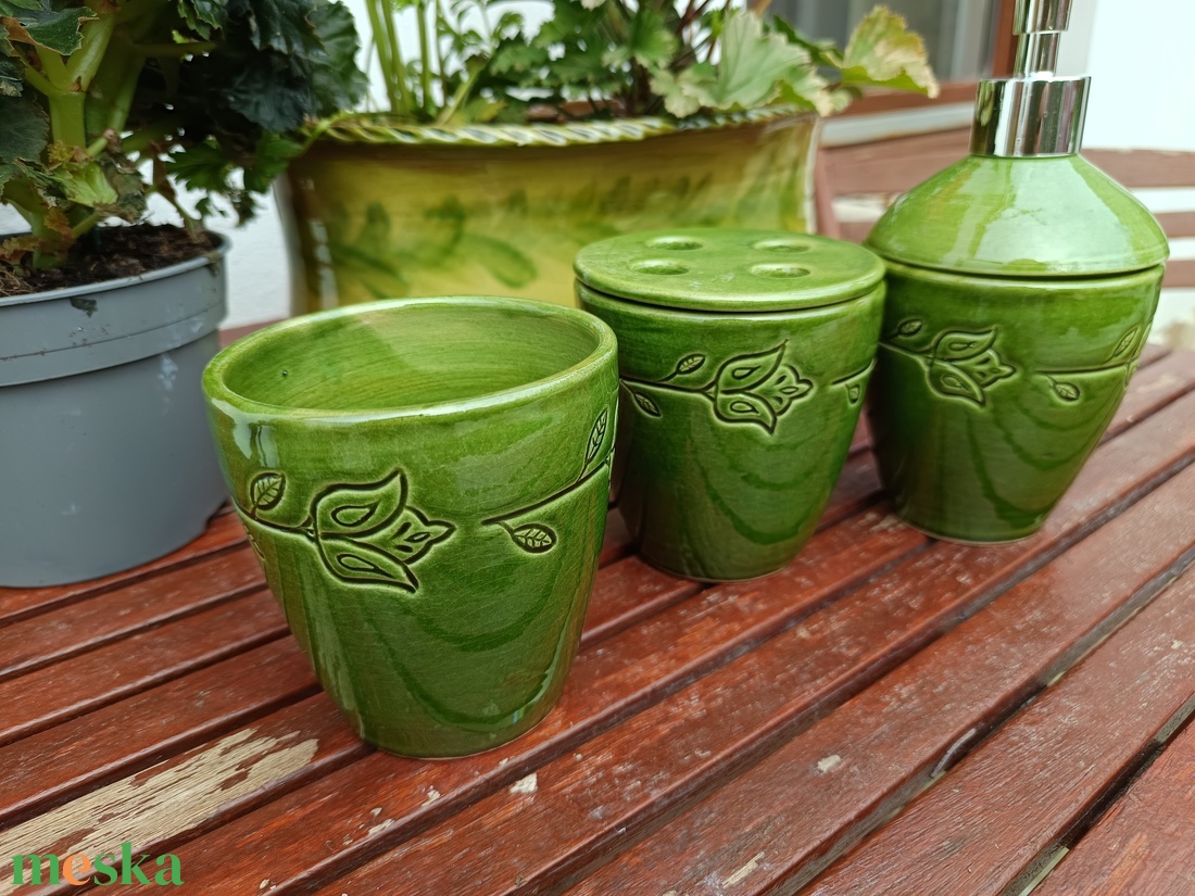 Fürdőszobai kiegészítő szett fekvő tulipános - otthon & életmód - fürdőszoba - szappantartó - Meska.hu