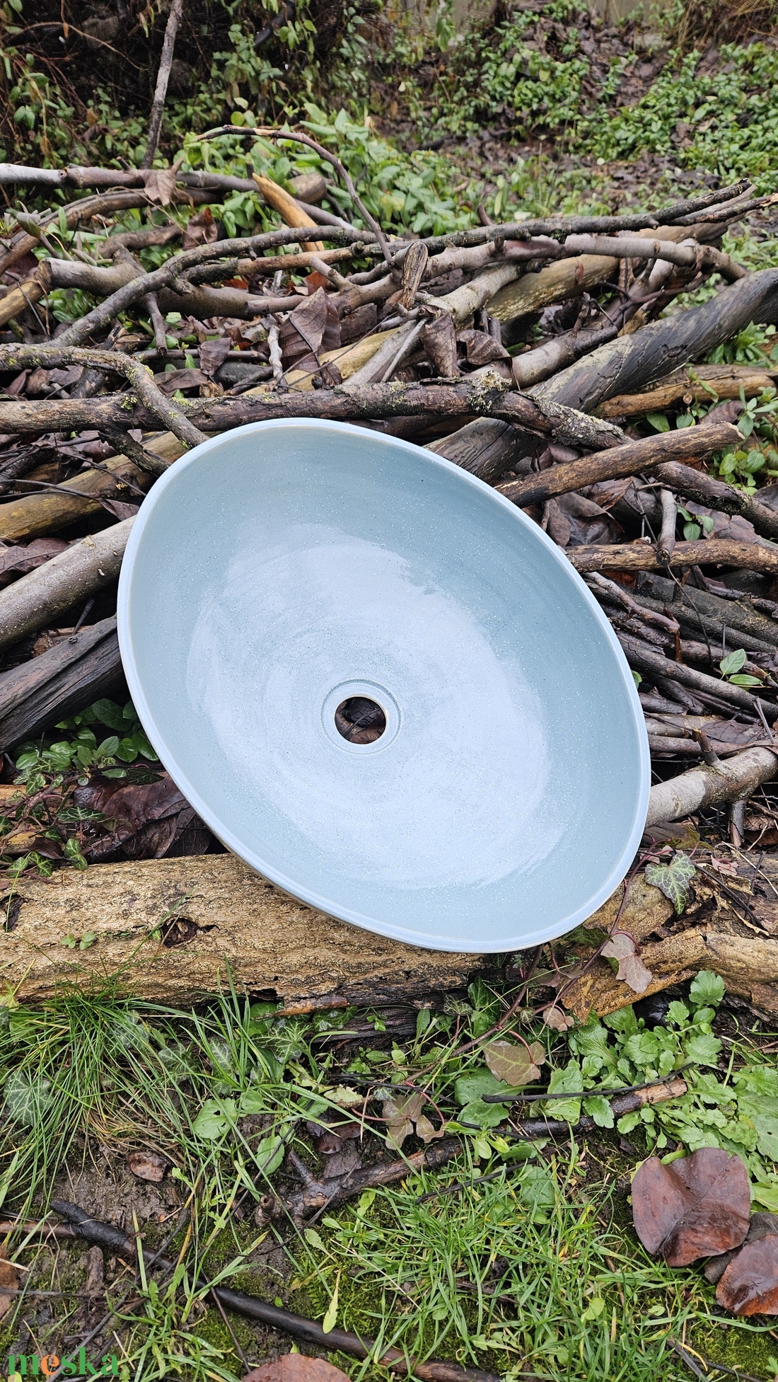 Kerámia mosdótál ovális  - otthon & életmód - fürdőszoba - mosdótál - Meska.hu