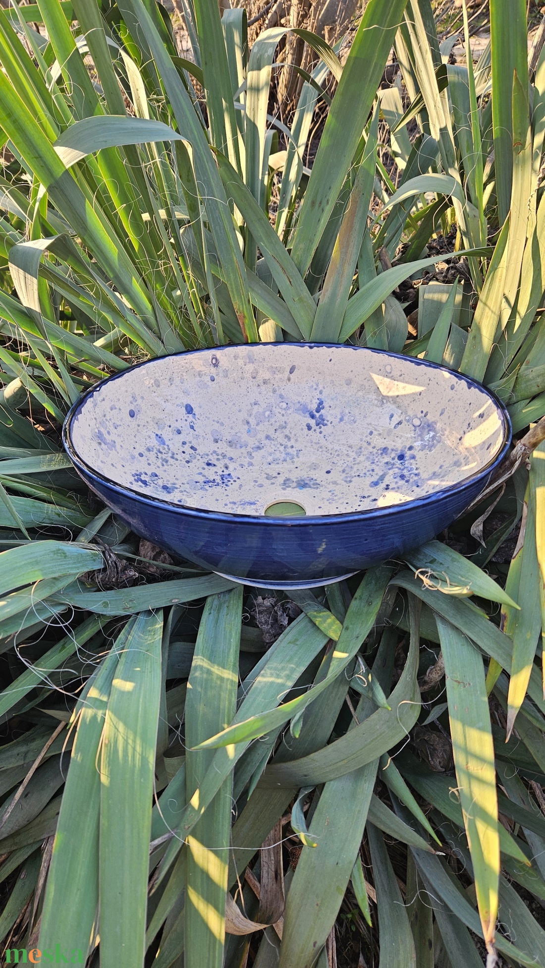 Kerámia mosdótál fröcskölt mintával  - otthon & életmód - fürdőszoba - mosdótál - Meska.hu