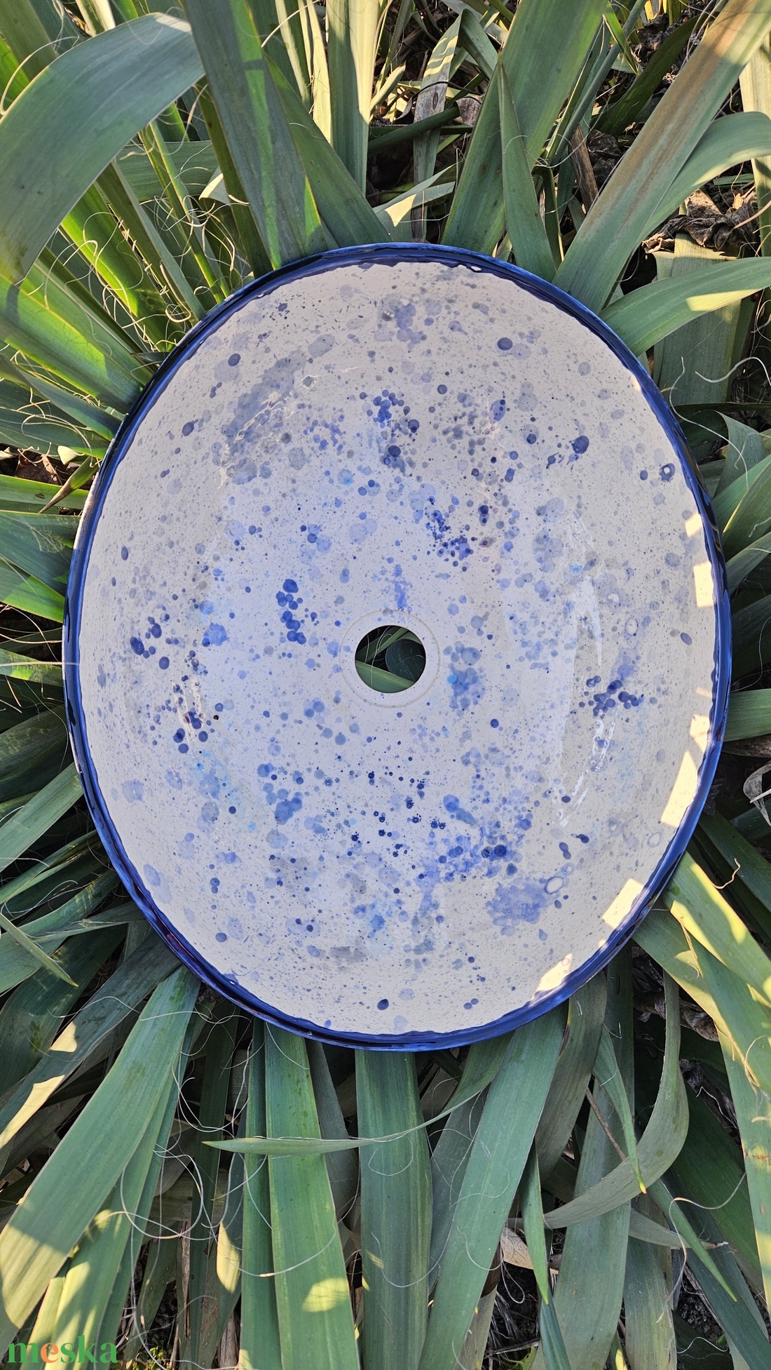 Kerámia mosdótál fröcskölt mintával  - otthon & életmód - fürdőszoba - mosdótál - Meska.hu