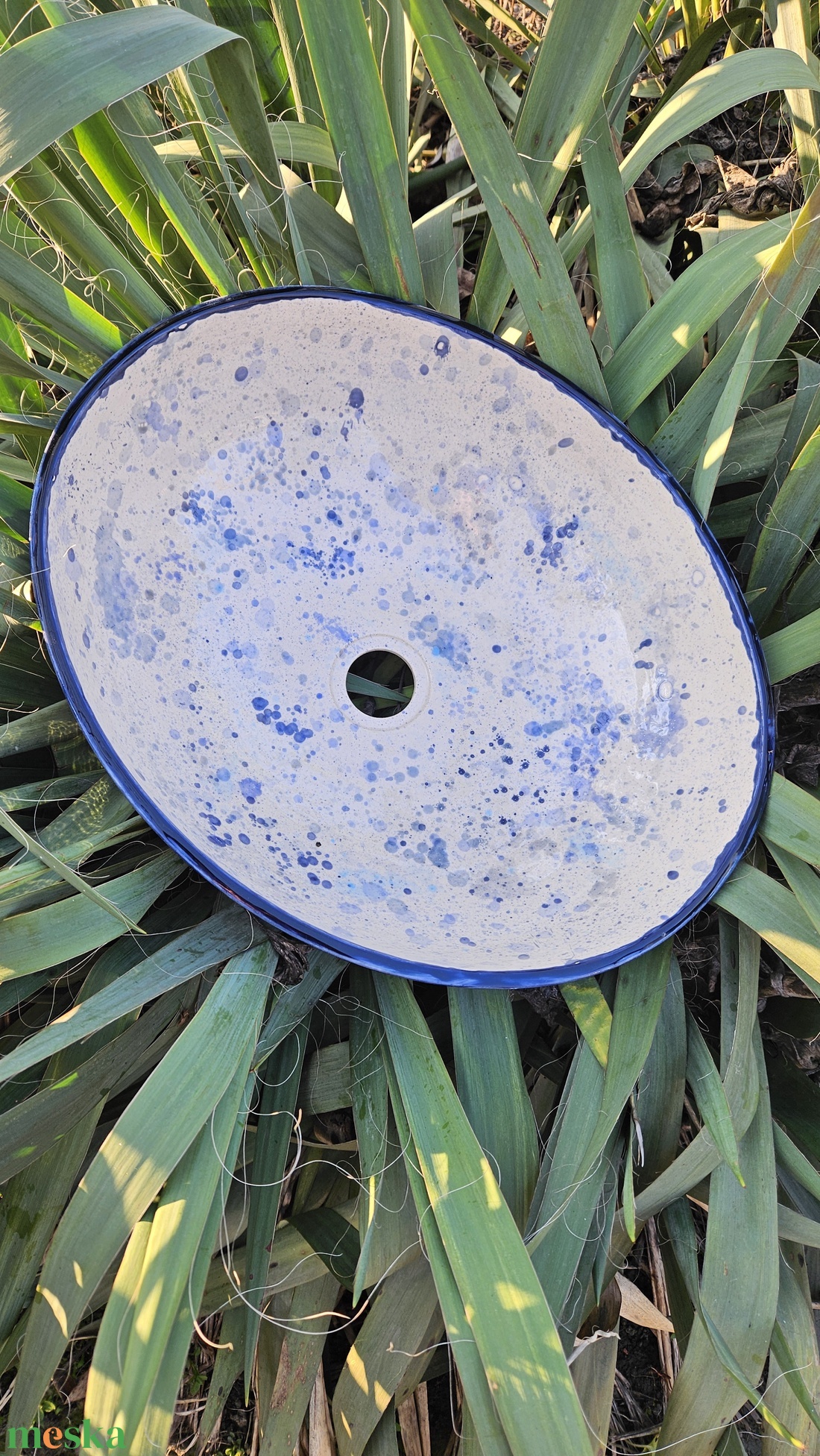 Kerámia mosdótál fröcskölt mintával  - otthon & életmód - fürdőszoba - mosdótál - Meska.hu