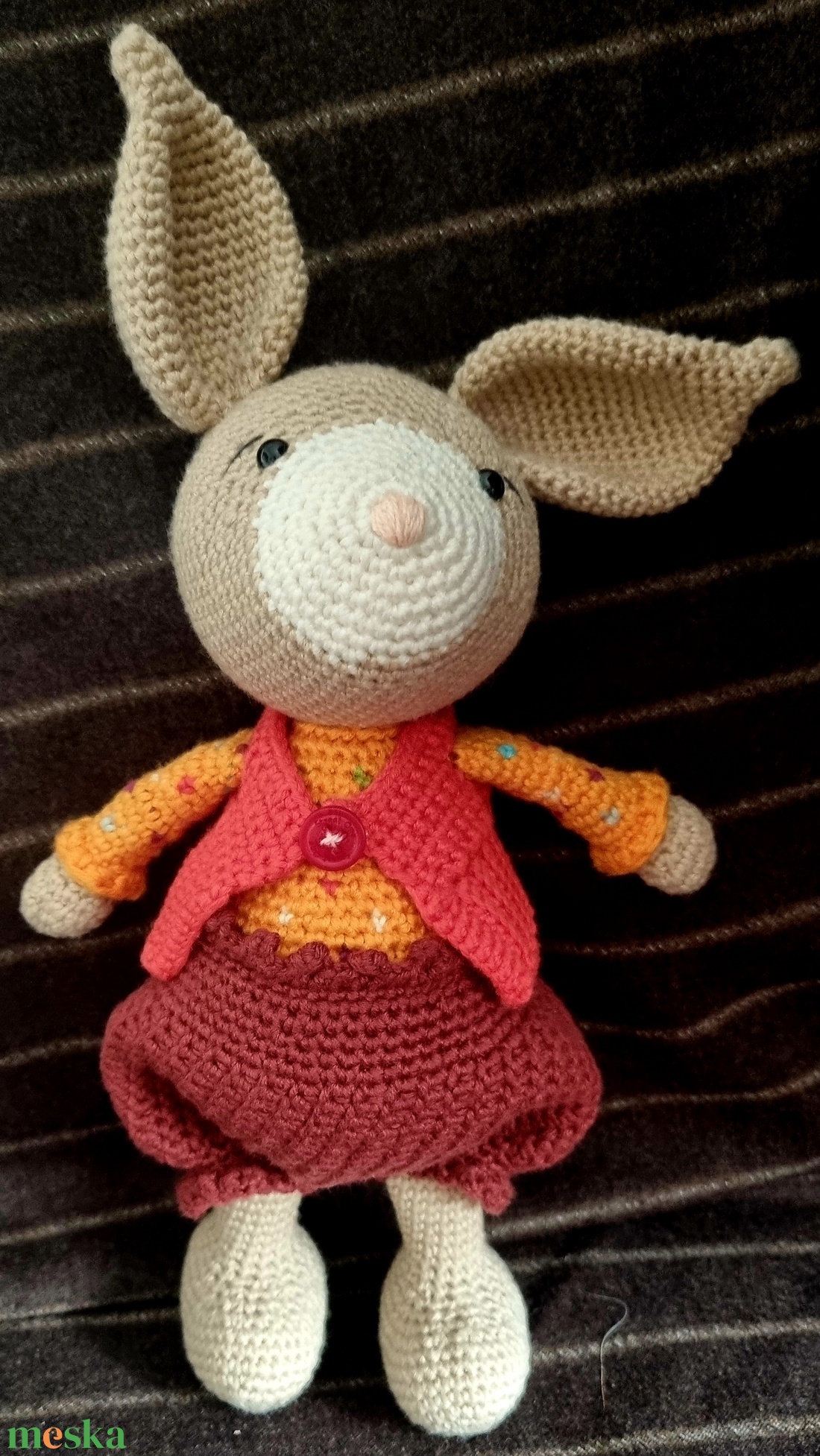 Horgolt csáléfülü nyúl - játék & sport - plüssállat & játékfigura - nyuszi - Meska.hu