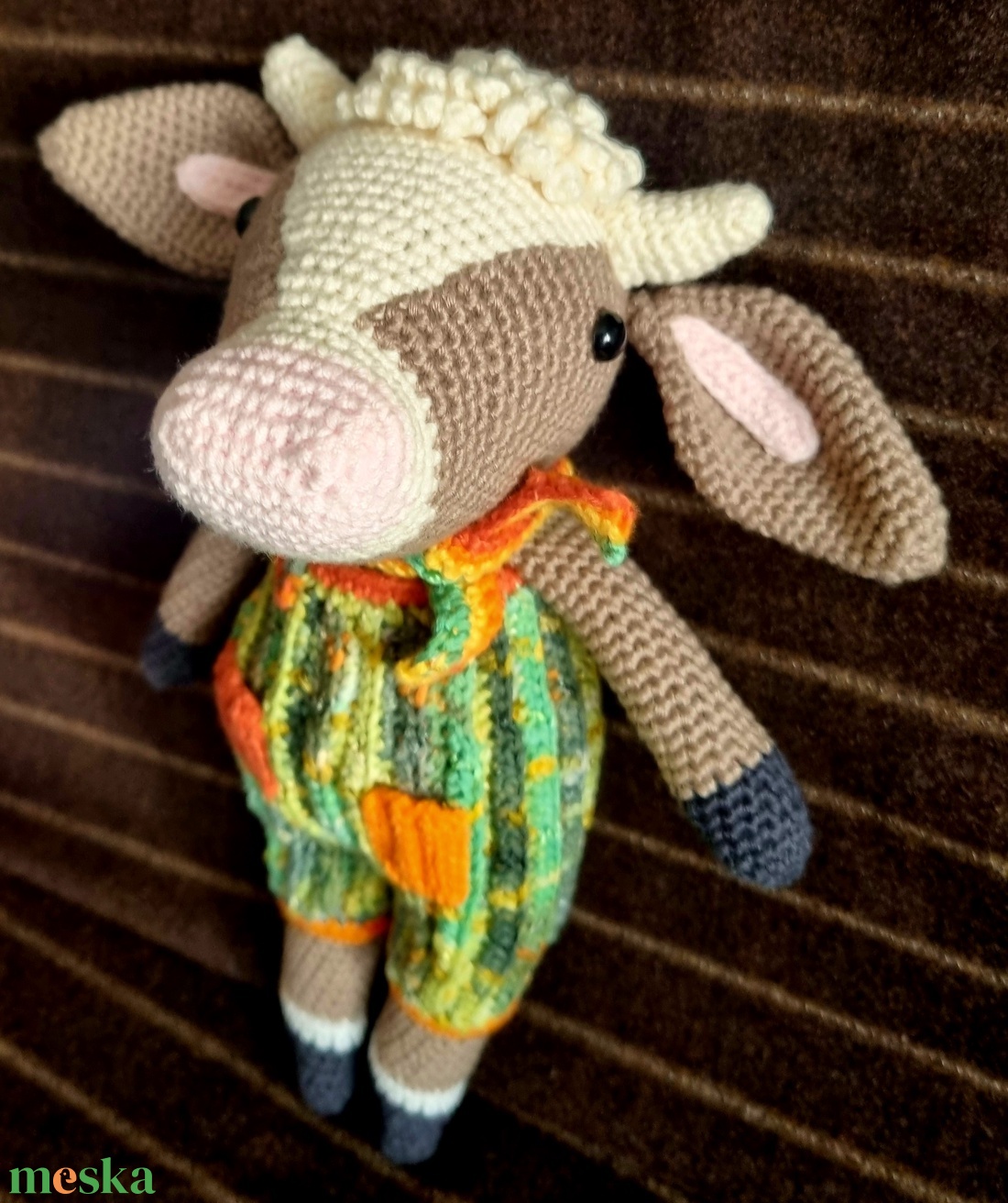 Horgolt kis tehén - játék & sport - plüssállat & játékfigura - más figura - Meska.hu