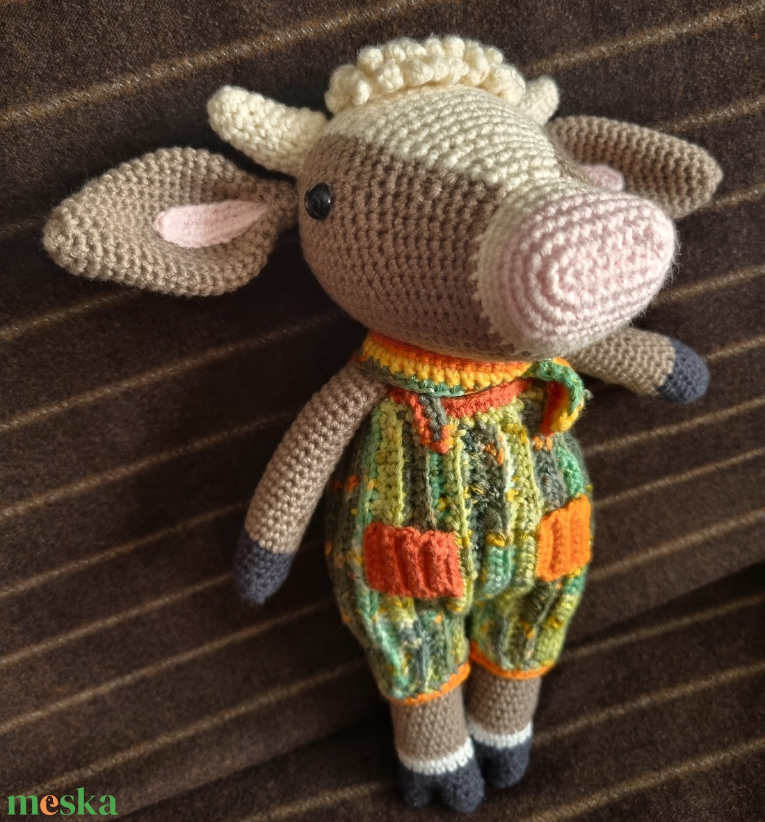 Horgolt kis tehén - játék & sport - plüssállat & játékfigura - más figura - Meska.hu