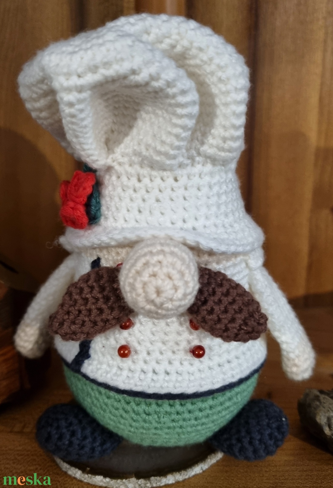 A séf horgolt gnóm figura - játék & sport - plüssállat & játékfigura - ember - Meska.hu