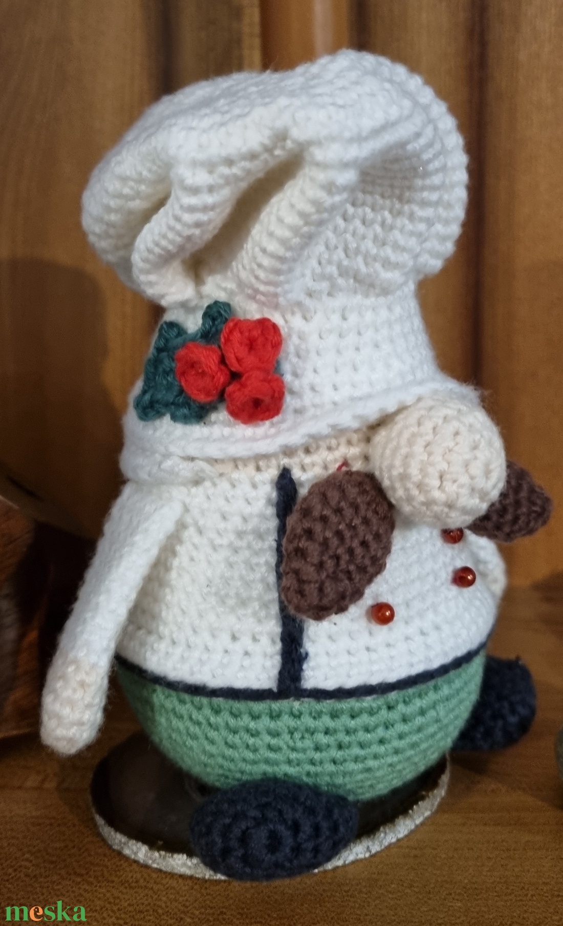 A séf horgolt gnóm figura - játék & sport - plüssállat & játékfigura - ember - Meska.hu