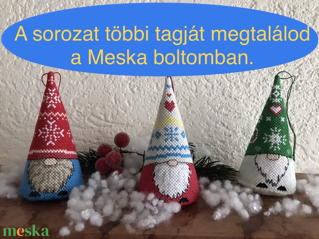 Karácsonyfadísz  - manó, piros - karácsony - karácsonyi lakásdekoráció - karácsonyfadíszek - Meska.hu