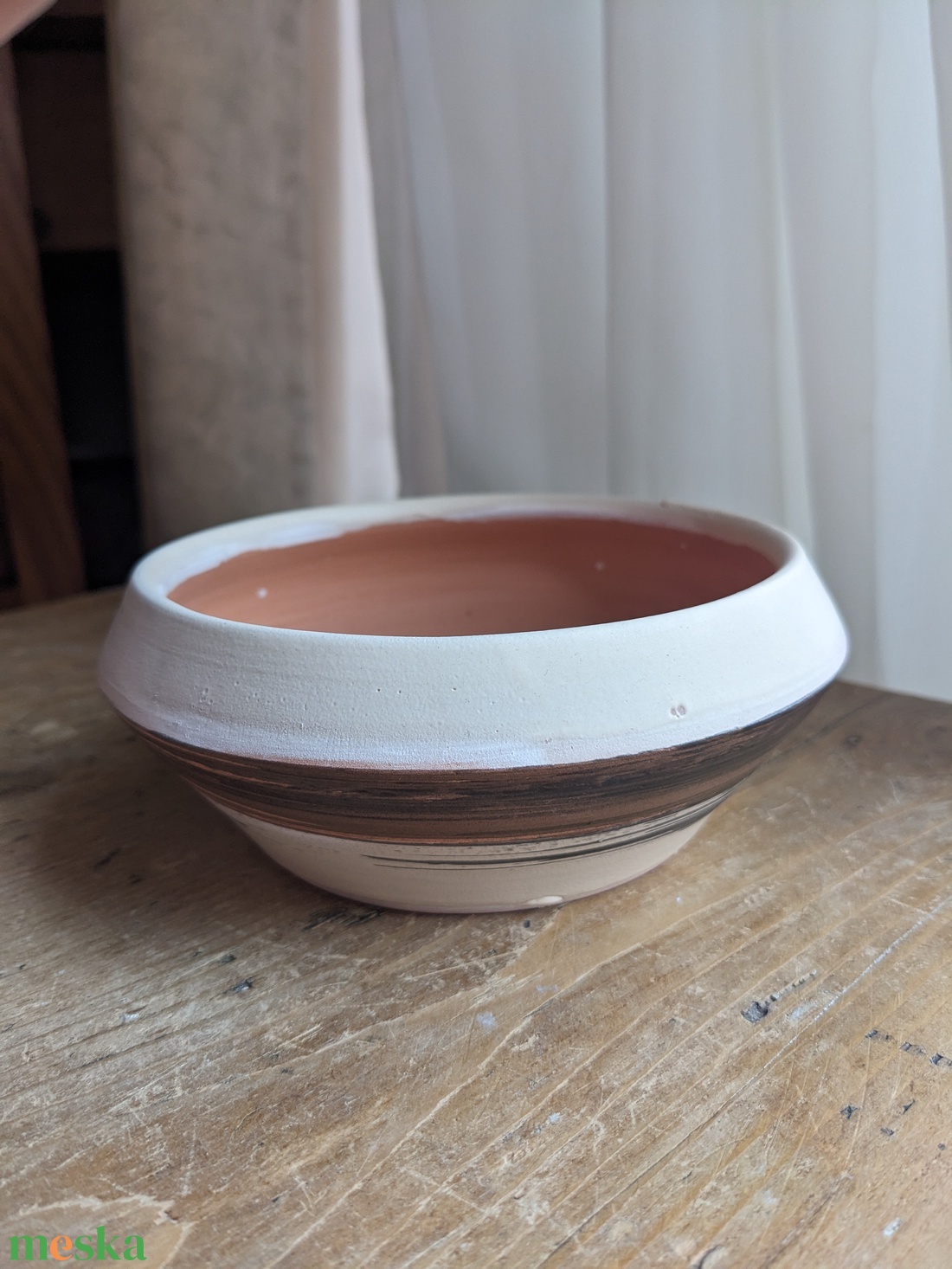 Csíkos kerámia tál  - otthon & életmód - dekoráció - asztal és polc dekoráció - dekorációs tál, tartó - Meska.hu