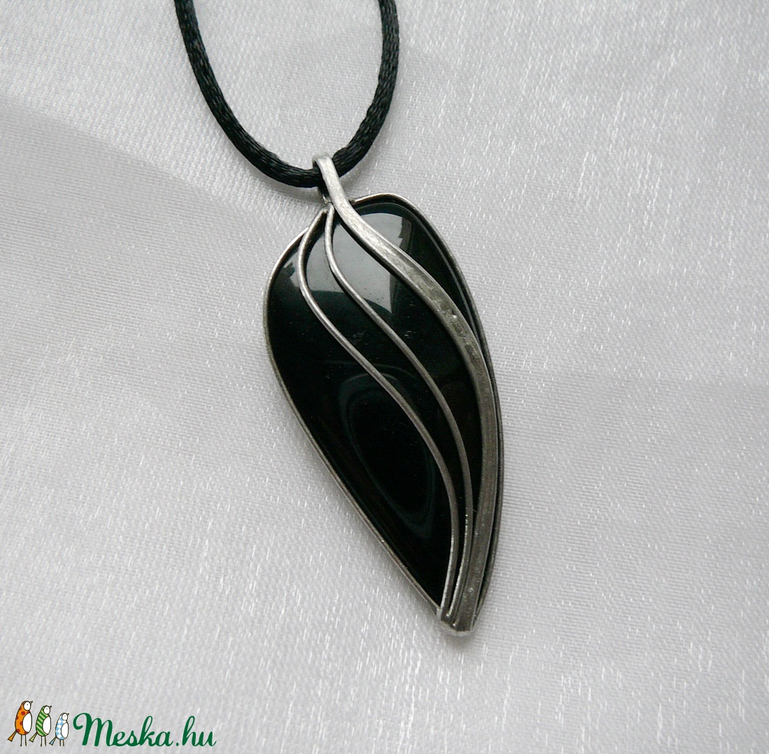 Szivárvány obszidián medál - ékszer - nyaklánc - medálos nyaklánc - Meska.hu
