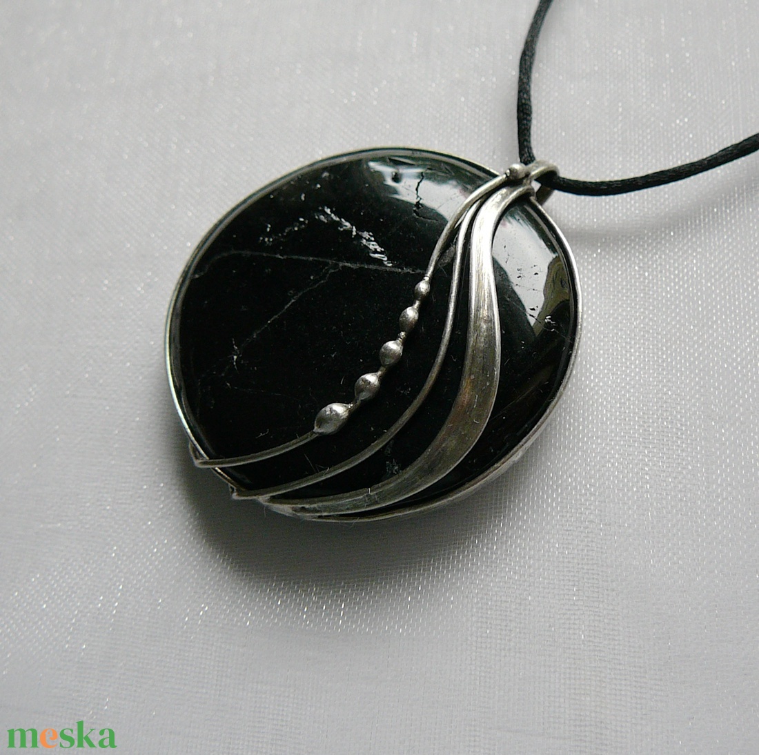 Fekete turmalin medál - ékszer - nyaklánc - medálos nyaklánc - Meska.hu