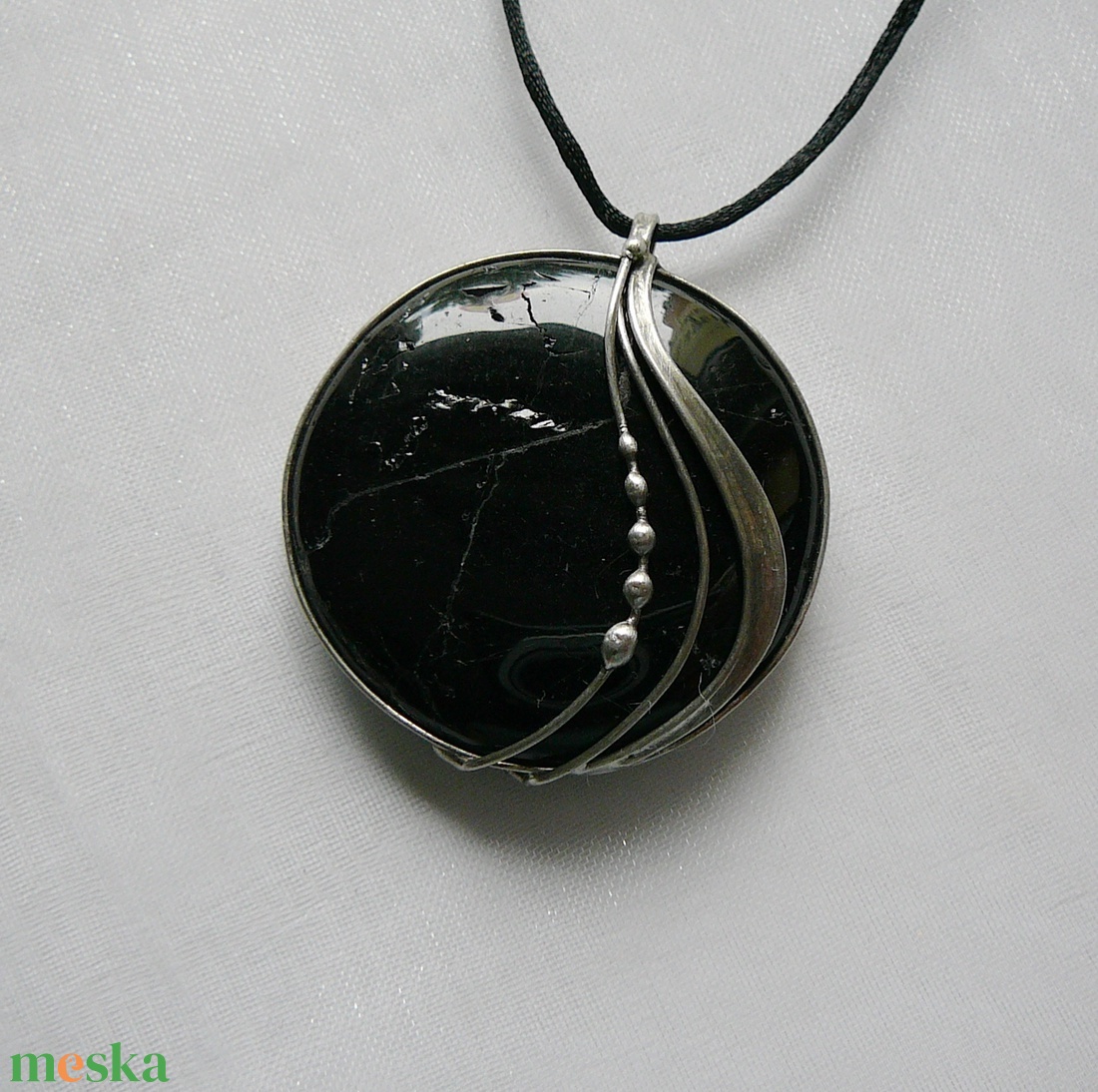 Fekete turmalin medál - ékszer - nyaklánc - medálos nyaklánc - Meska.hu