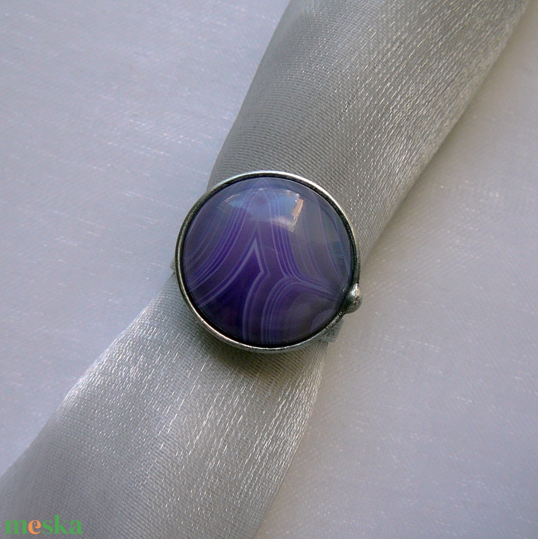 Achát gyűrű - ékszer - gyűrű - szoliter gyűrű - Meska.hu