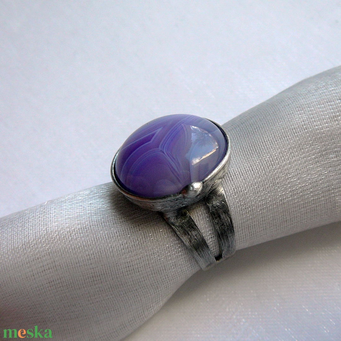 Achát gyűrű - ékszer - gyűrű - szoliter gyűrű - Meska.hu