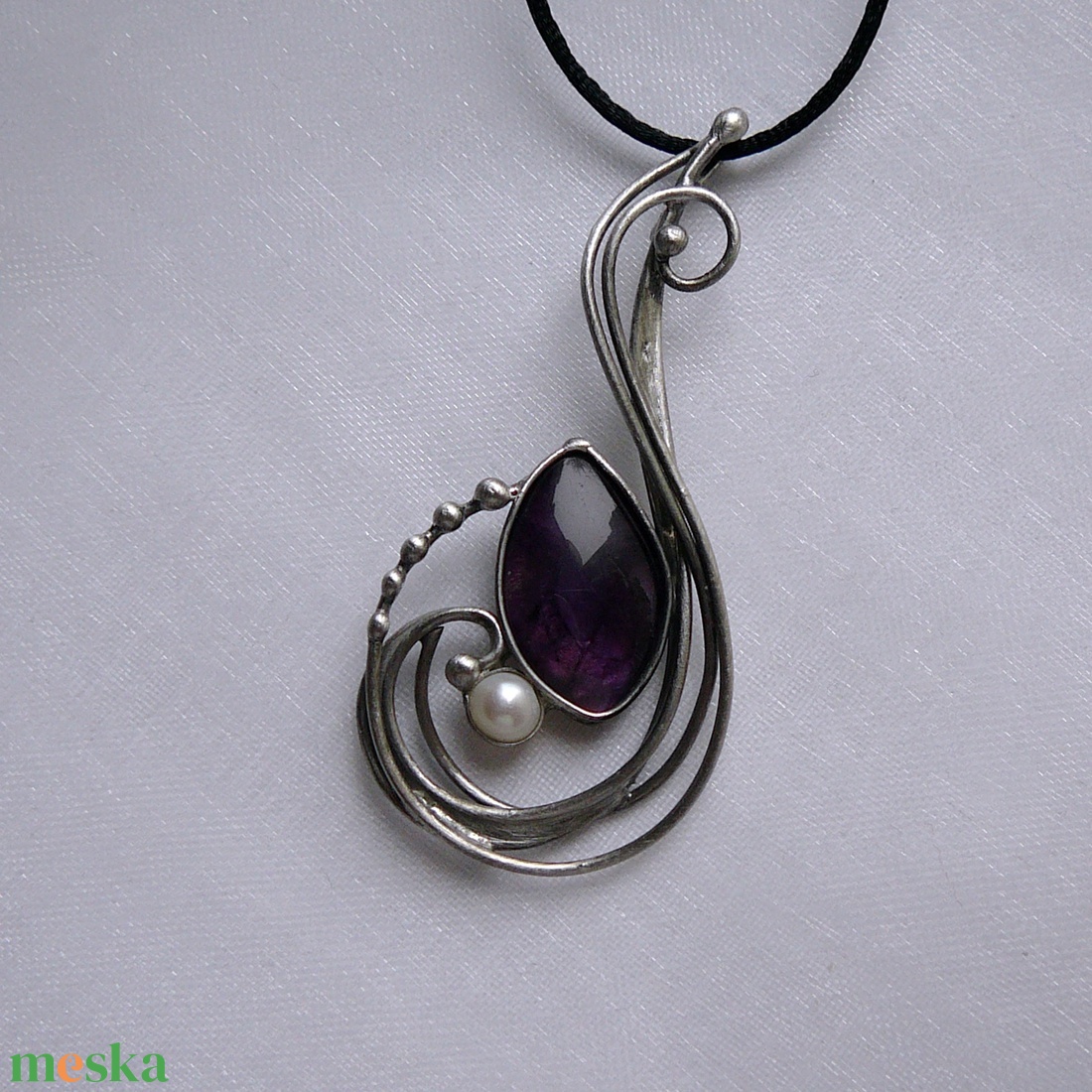 Ametiszt medál - ékszer - nyaklánc - medálos nyaklánc - Meska.hu