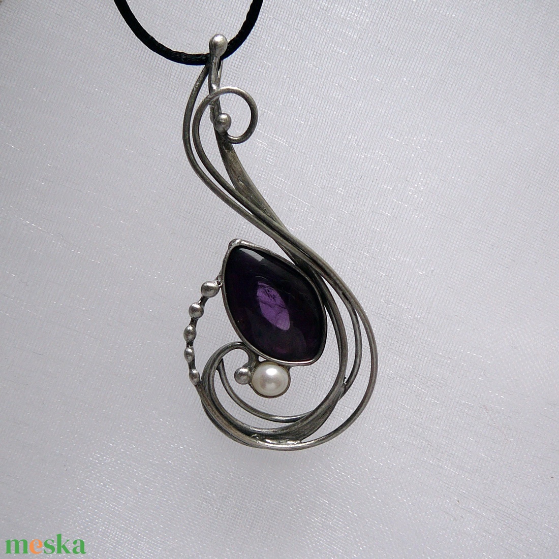 Ametiszt medál - ékszer - nyaklánc - medálos nyaklánc - Meska.hu