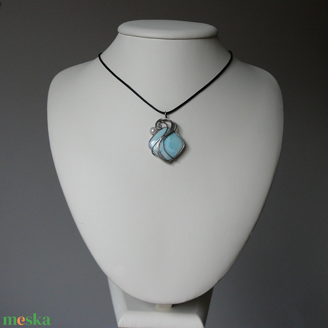 Larimár medál - ékszer - nyaklánc - medálos nyaklánc - Meska.hu