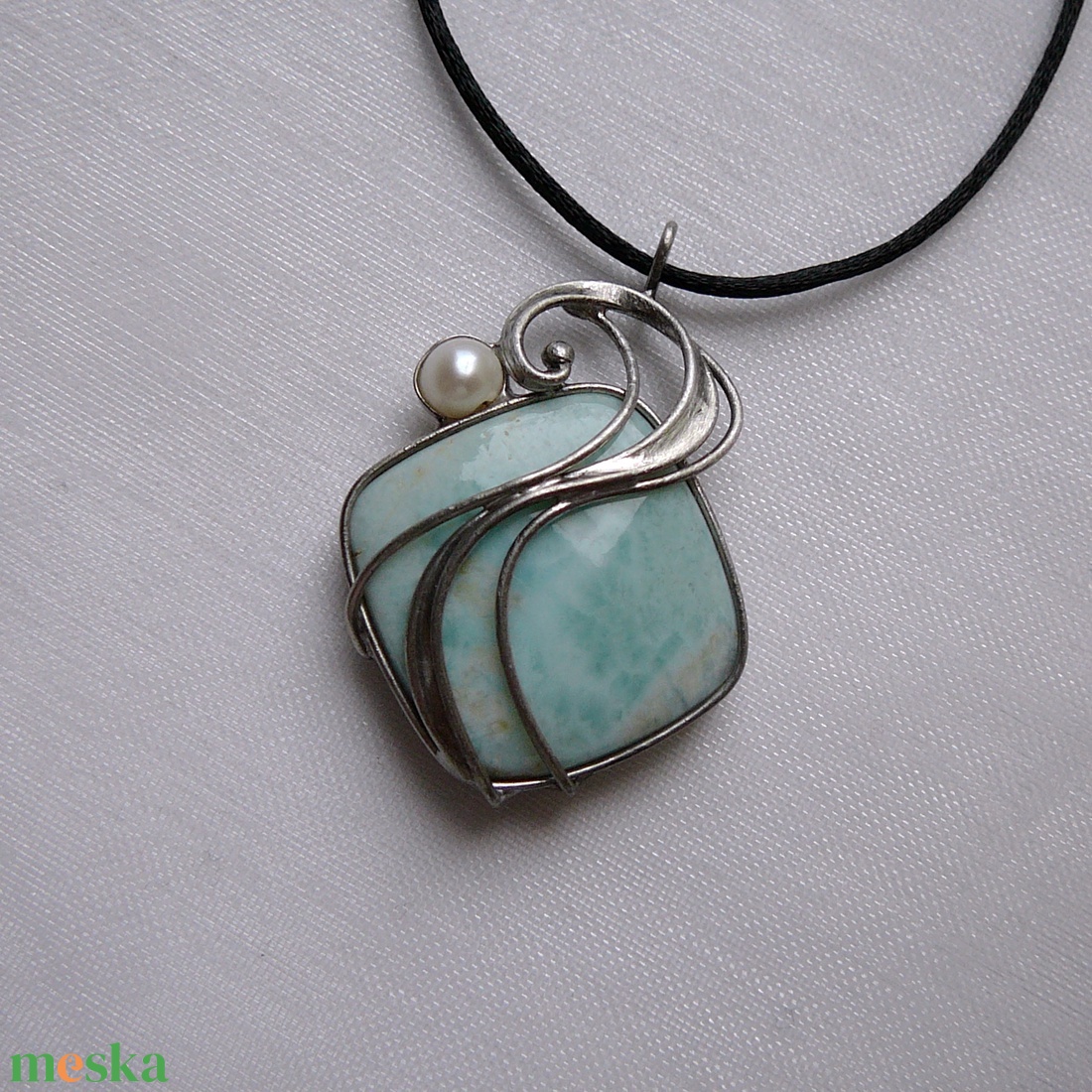Larimár medál - ékszer - nyaklánc - medálos nyaklánc - Meska.hu