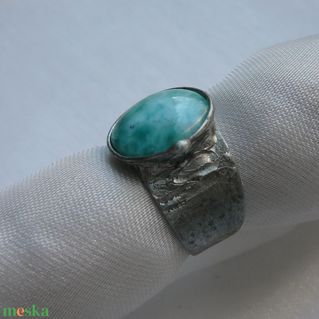 Larimár gyűrű - ékszer - gyűrű - szoliter gyűrű - Meska.hu