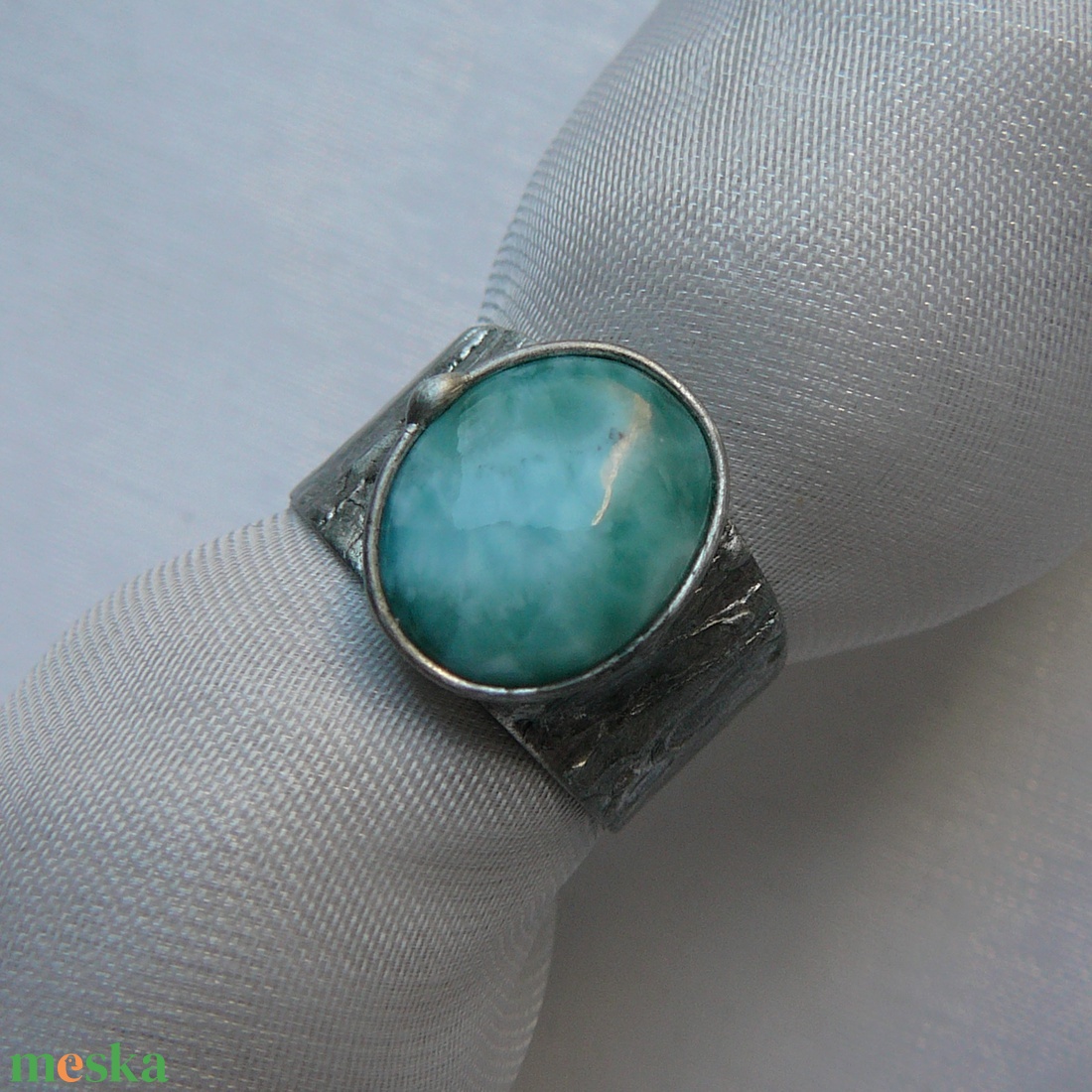 Larimár gyűrű - ékszer - gyűrű - szoliter gyűrű - Meska.hu