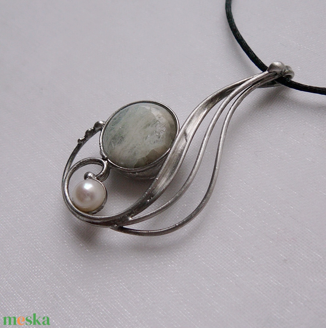 Akvamarin medál - ékszer - nyaklánc - medálos nyaklánc - Meska.hu