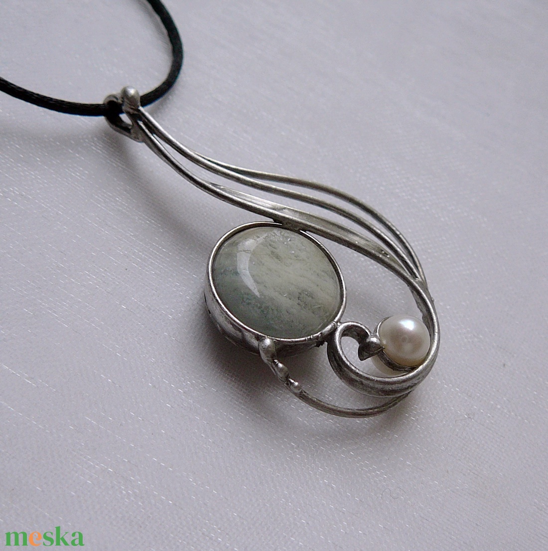 Akvamarin medál - ékszer - nyaklánc - medálos nyaklánc - Meska.hu