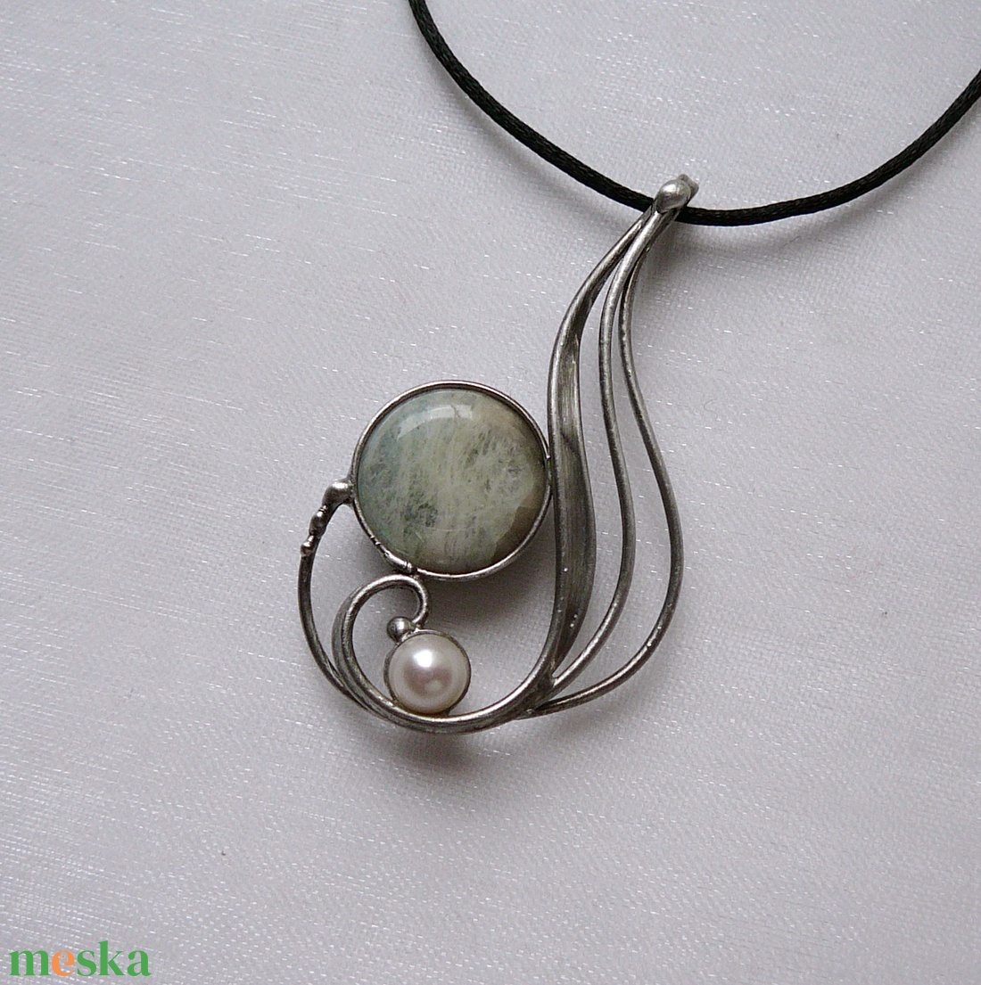 Akvamarin medál - ékszer - nyaklánc - medálos nyaklánc - Meska.hu