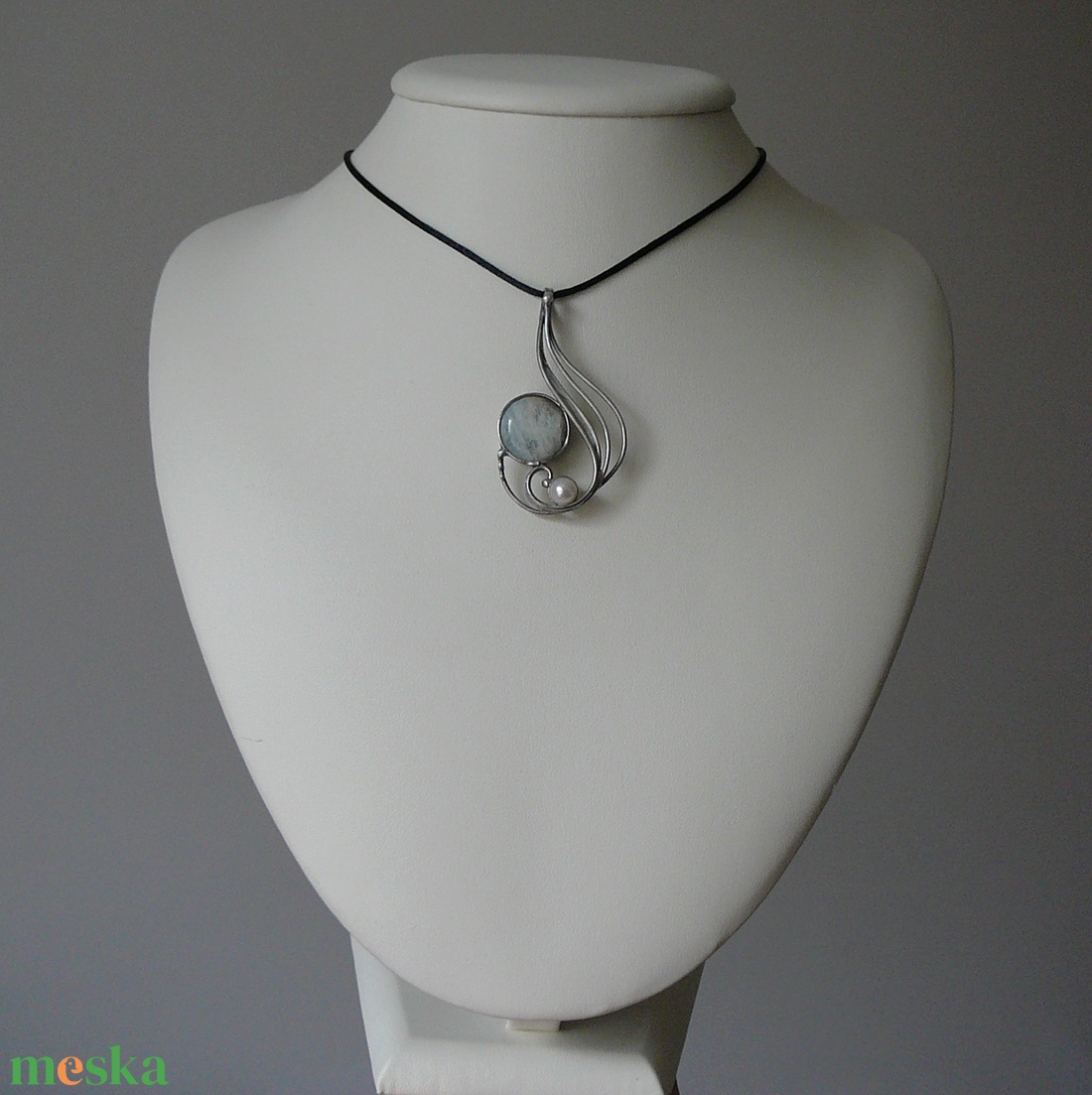 Akvamarin medál - ékszer - nyaklánc - medálos nyaklánc - Meska.hu