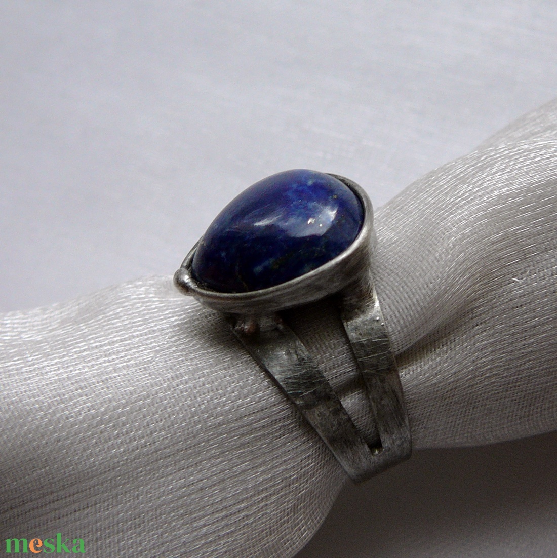 Lápisz lazuli gyűrű - ékszer - gyűrű - statement gyűrű - Meska.hu