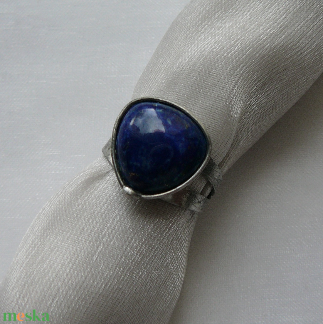 Lápisz lazuli gyűrű - ékszer - gyűrű - statement gyűrű - Meska.hu