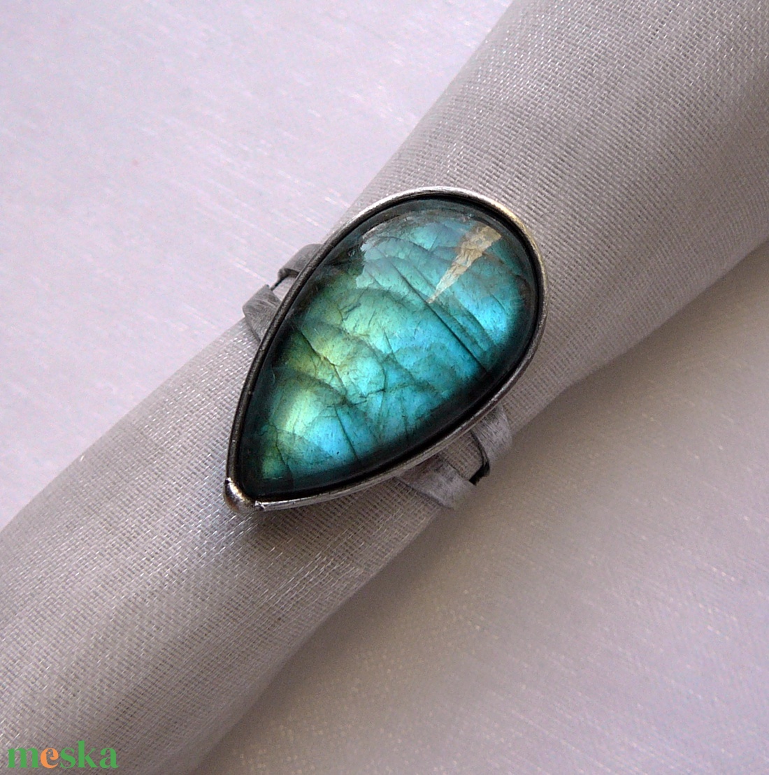 Labradorit gyűrű - ékszer - gyűrű - szoliter gyűrű - Meska.hu