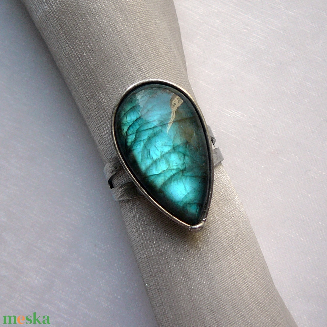 Labradorit gyűrű - ékszer - gyűrű - szoliter gyűrű - Meska.hu