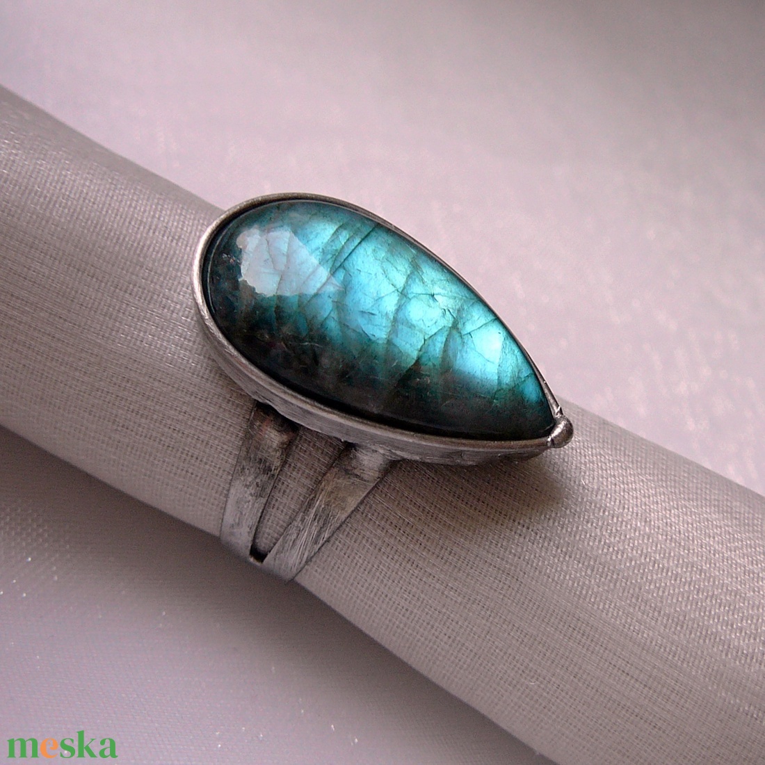 Labradorit gyűrű - ékszer - gyűrű - szoliter gyűrű - Meska.hu
