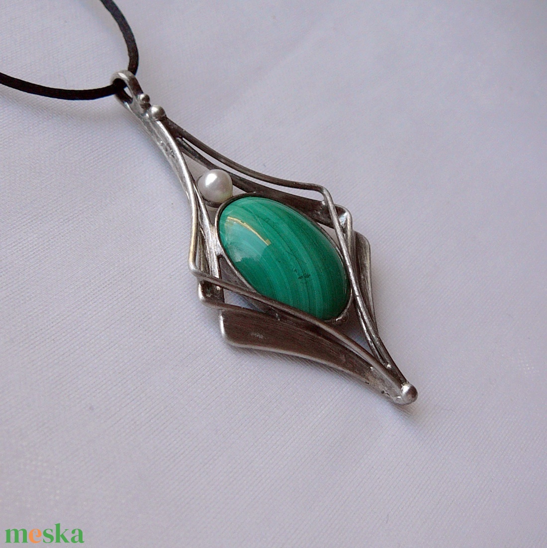 Malachit medál - ékszer - nyaklánc - medálos nyaklánc - Meska.hu