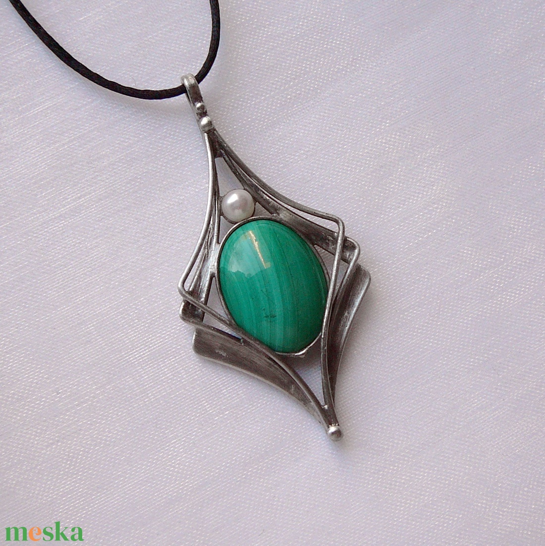 Malachit medál - ékszer - nyaklánc - medálos nyaklánc - Meska.hu