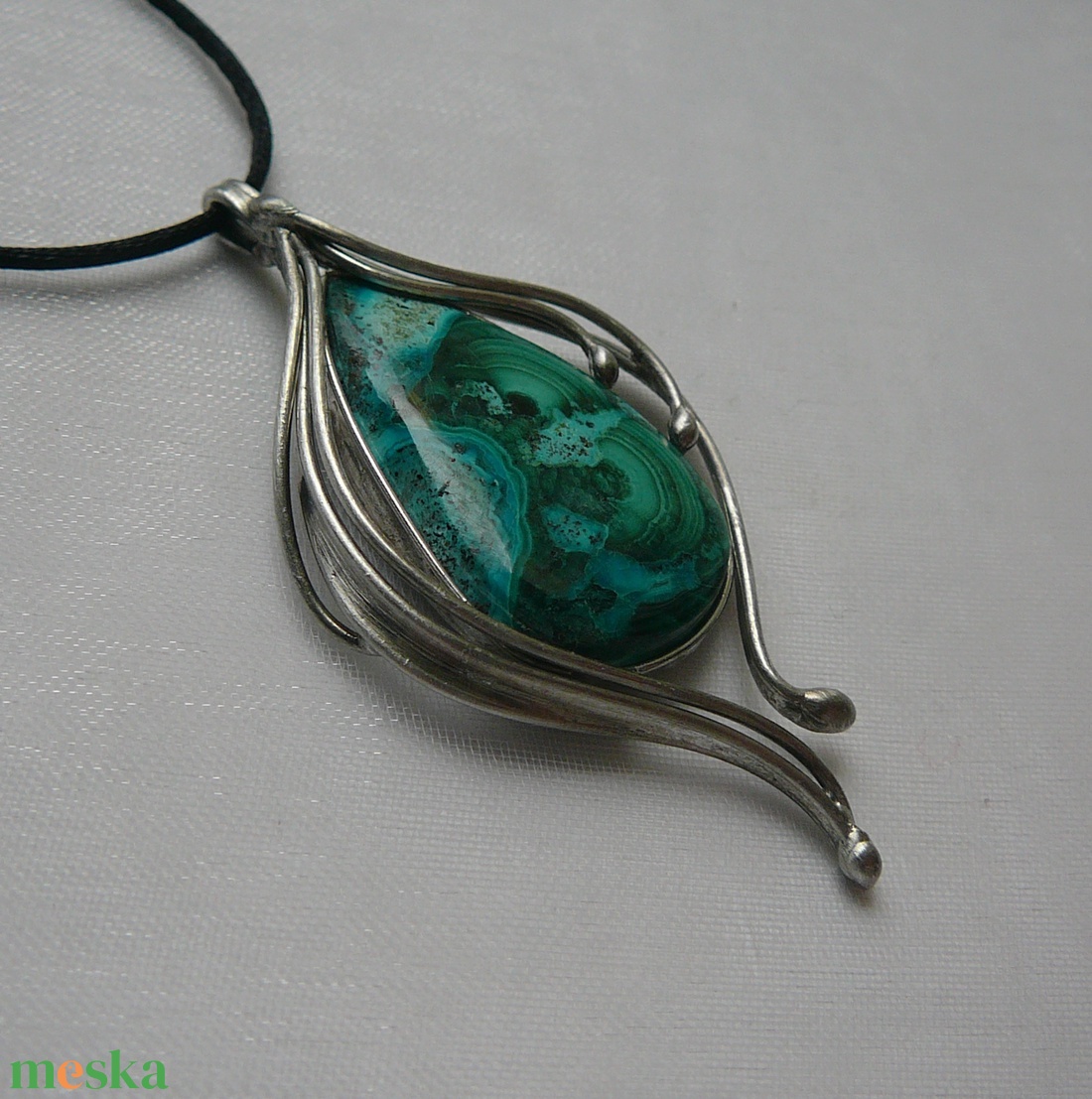 Azúr-malachit medál - ékszer - nyaklánc - medálos nyaklánc - Meska.hu