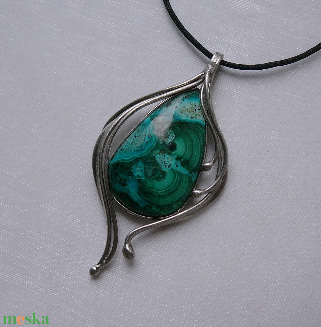 Azúr-malachit medál - ékszer - nyaklánc - medálos nyaklánc - Meska.hu