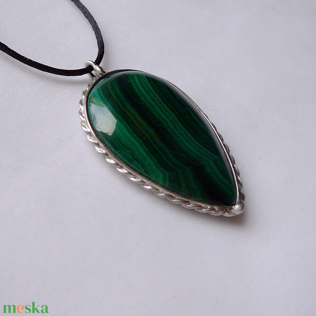 Malachit medál - ékszer - nyaklánc - medálos nyaklánc - Meska.hu