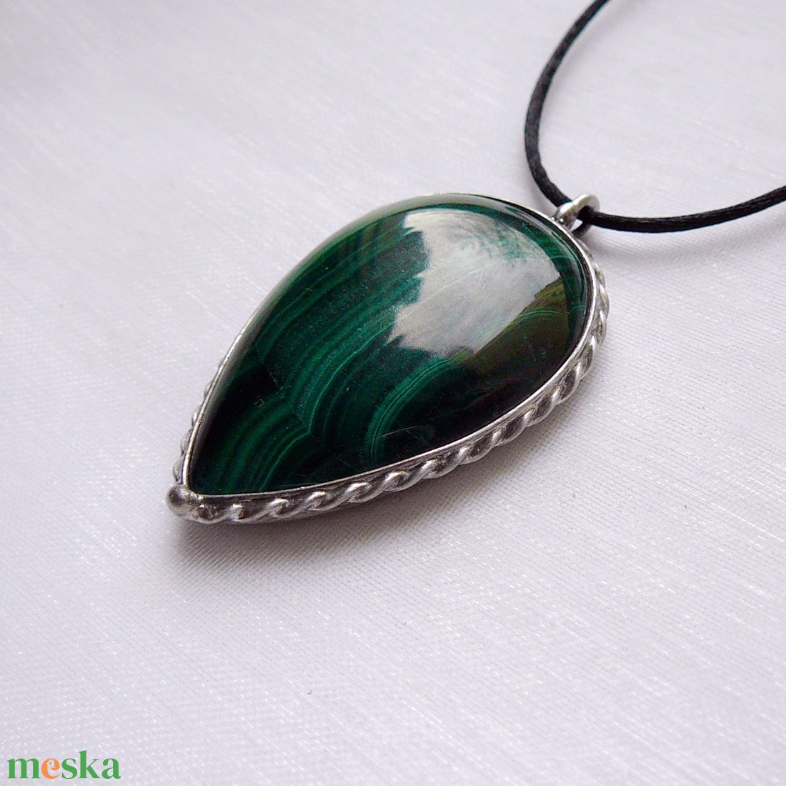 Malachit medál - ékszer - nyaklánc - medálos nyaklánc - Meska.hu