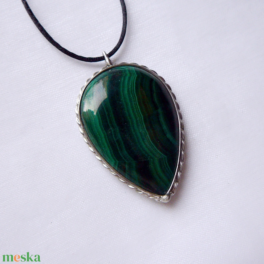 Malachit medál - ékszer - nyaklánc - medálos nyaklánc - Meska.hu
