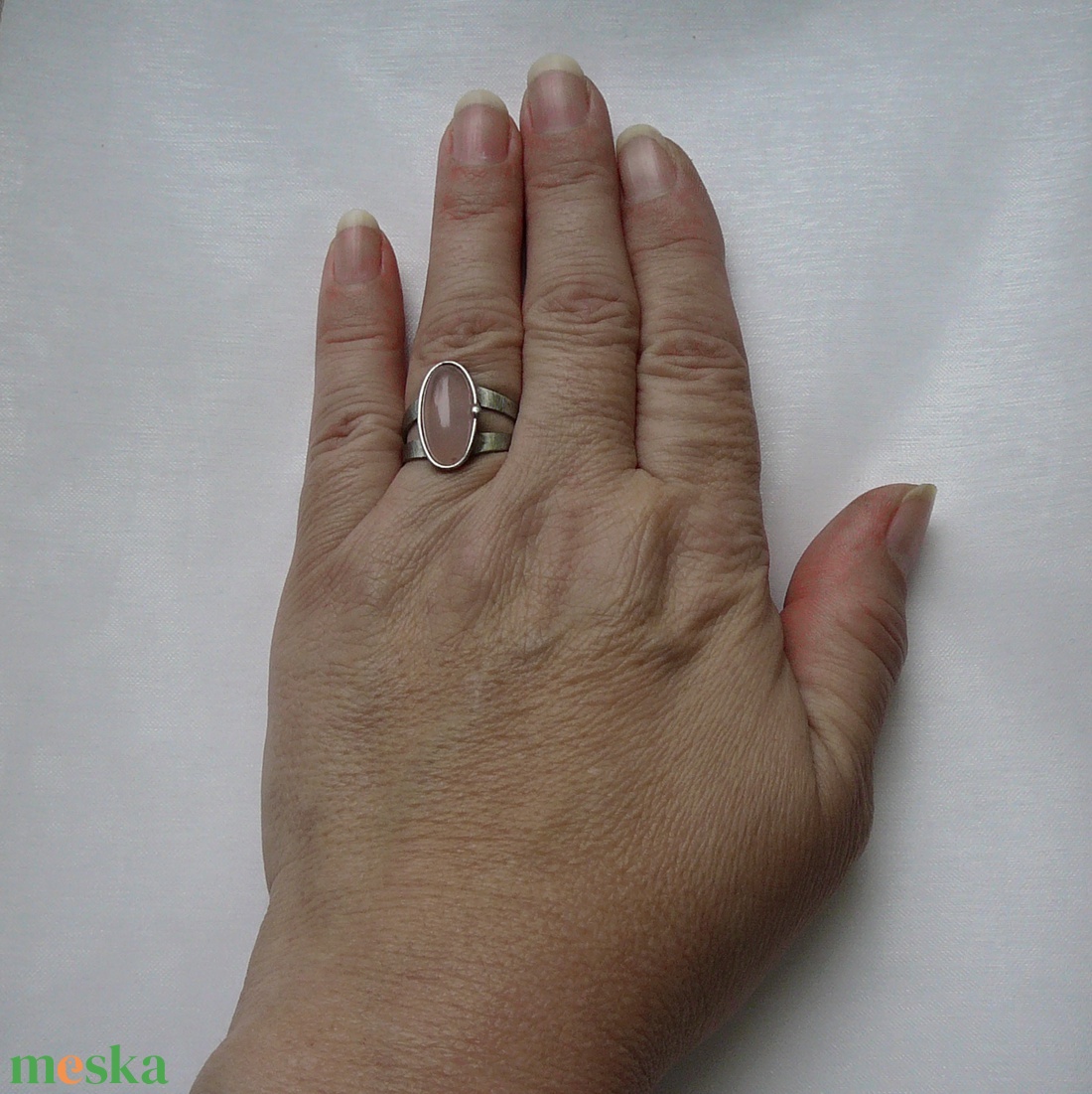 Rózsakvarc gyűrű - ékszer - gyűrű - szoliter gyűrű - Meska.hu