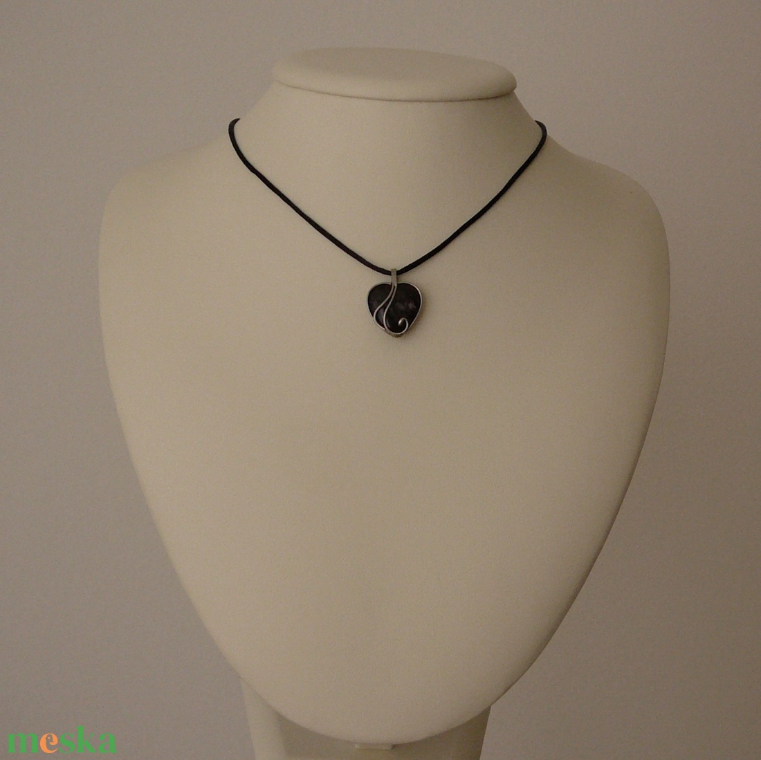 Ametiszt mini szív medál - ékszer - nyaklánc - medálos nyaklánc - Meska.hu