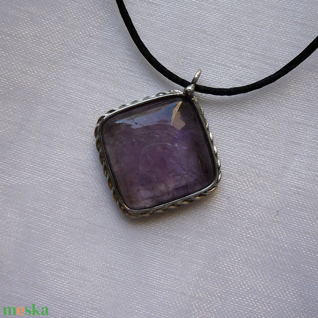 Ametiszt medál - ékszer - nyaklánc - medálos nyaklánc - Meska.hu