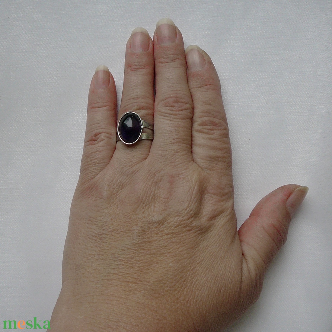 Ametiszt gyűrű - ékszer - gyűrű - statement gyűrű - Meska.hu