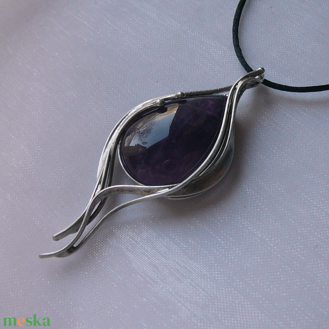 Ametiszt medál - ékszer - nyaklánc - medálos nyaklánc - Meska.hu