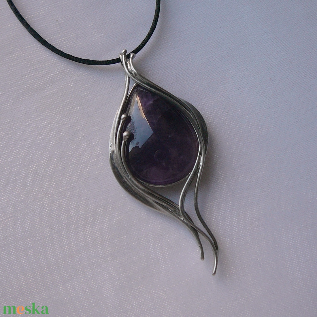Ametiszt medál - ékszer - nyaklánc - medálos nyaklánc - Meska.hu