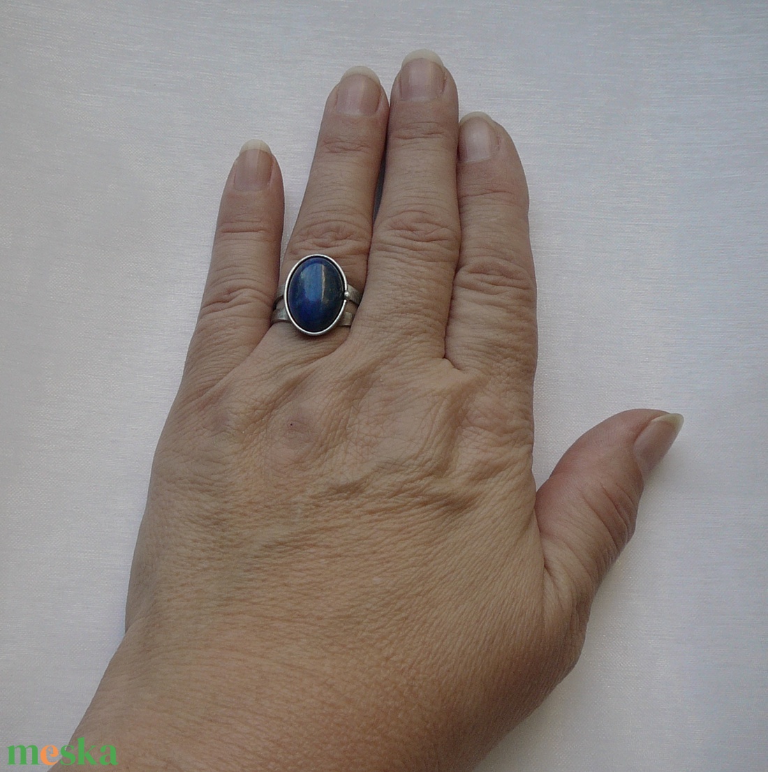 Lápisz lazuli gyűrű - ékszer - gyűrű - statement gyűrű - Meska.hu