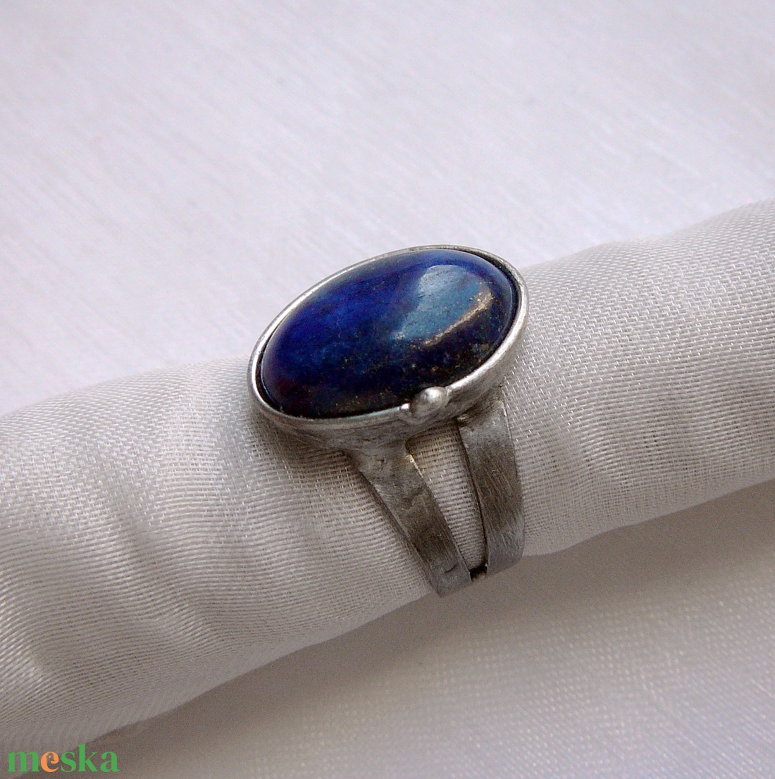 Lápisz lazuli gyűrű - ékszer - gyűrű - statement gyűrű - Meska.hu
