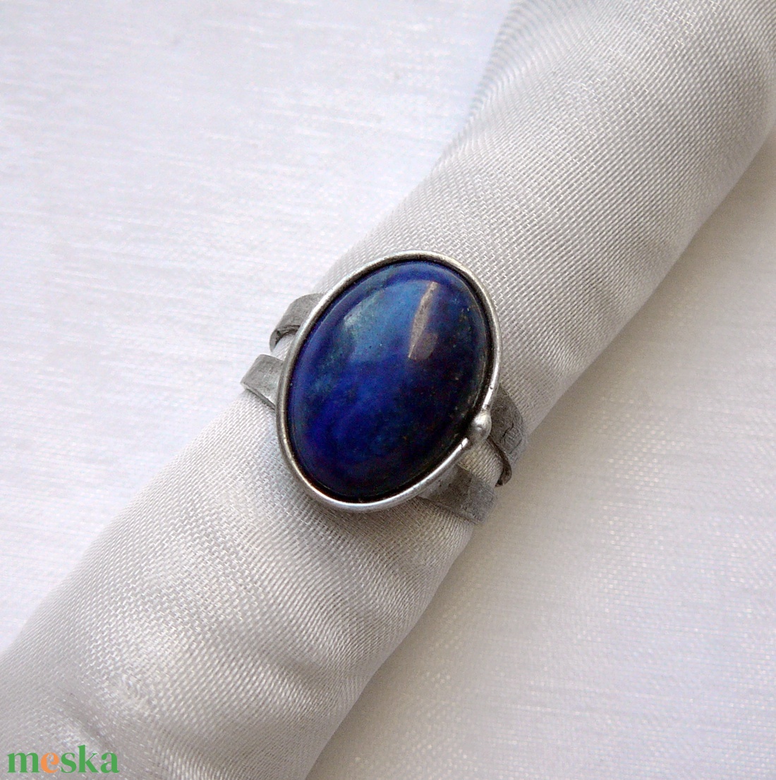 Lápisz lazuli gyűrű - ékszer - gyűrű - statement gyűrű - Meska.hu